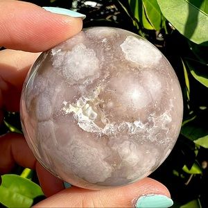 Smiley Face Flower Agate Sphere